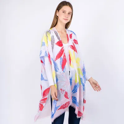 Truedames Lightweight Floral Print Kimono Poncho In Multi