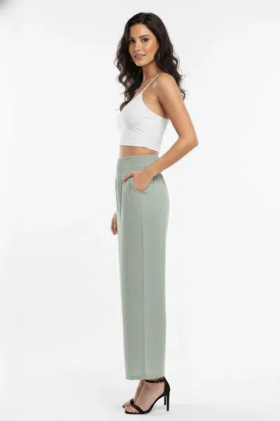 Truedames Lightweight High-waisted Wide-leg Lounge Pants In Green