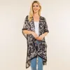 Truedames Lightweight Leopard Print Kimono Poncho In Multi