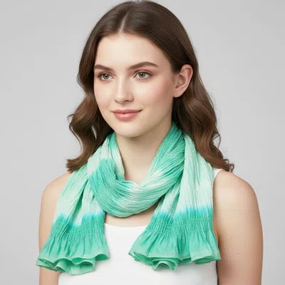 Truedames Lightweight Ombre Crinkle Scarf In Green