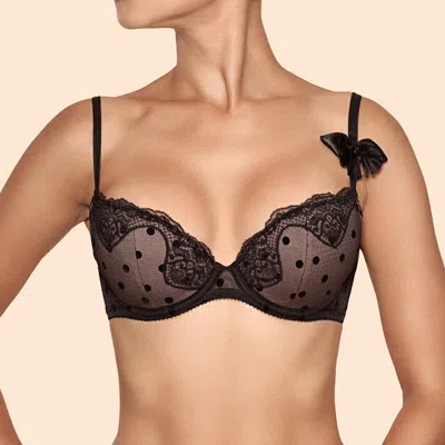 Truedames Lightweight Sheer Mesh Bra With Soft Cups And Feminine Design In Black