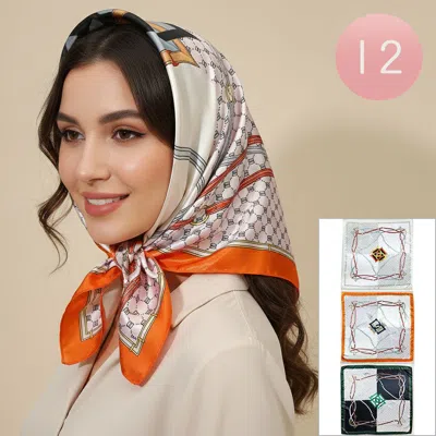 Truedames Lightweight Square Scarf Wrap Set In Gray