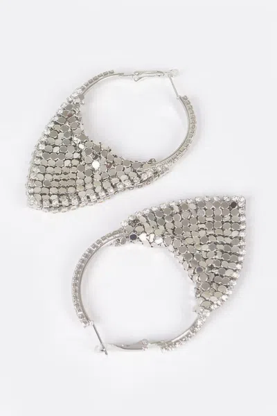 Truedames Linked Metal Earrings In Silver