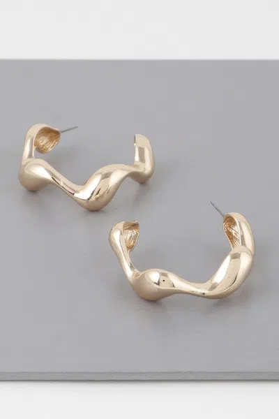 Truedames Liquid Wave Hoop Earrings In Gold