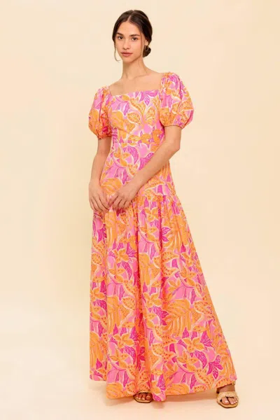 Truedames Little Luxuries Woven Maxi Dress In Orange