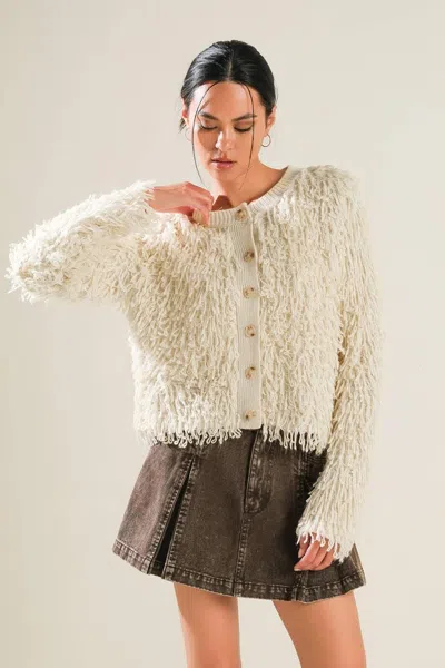 Truedames Live In The Now Sweater Cardigan In Neutral