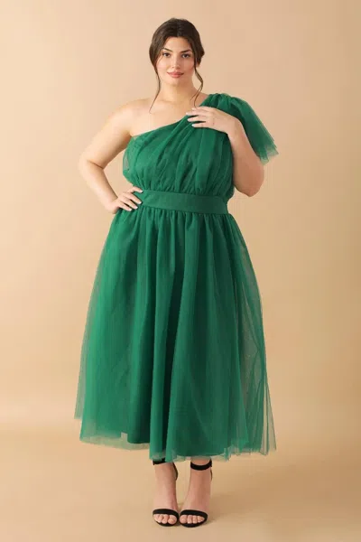 Truedames Lively Charm Tulle Midi Dress In Green