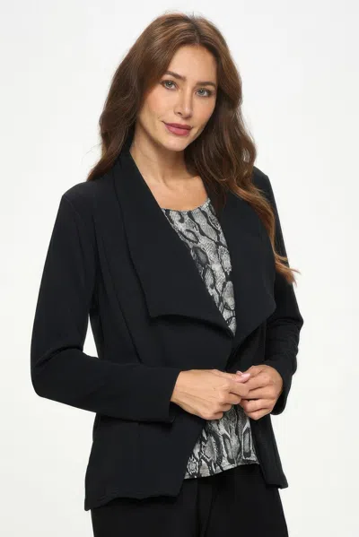 Truedames Liverpool Front Drape Jacket In Black