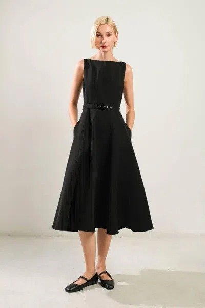 Truedames Living The Dream Black Woven Midi Dress