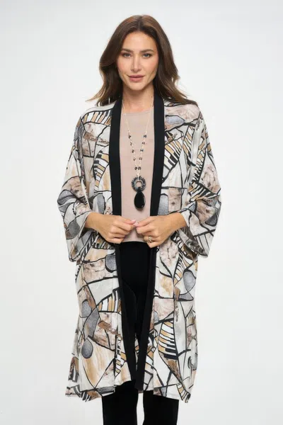 Truedames Long Contrast Jacket In Multi