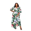 Truedames Long Dress With Front Button In Green