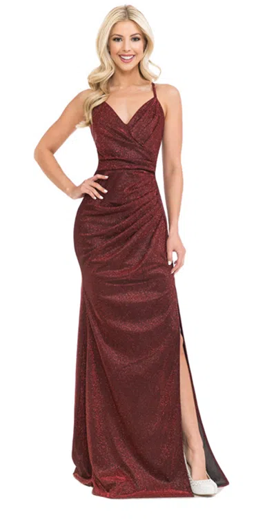 Truedames Long Glitter Prom Formal Gowns In Brown
