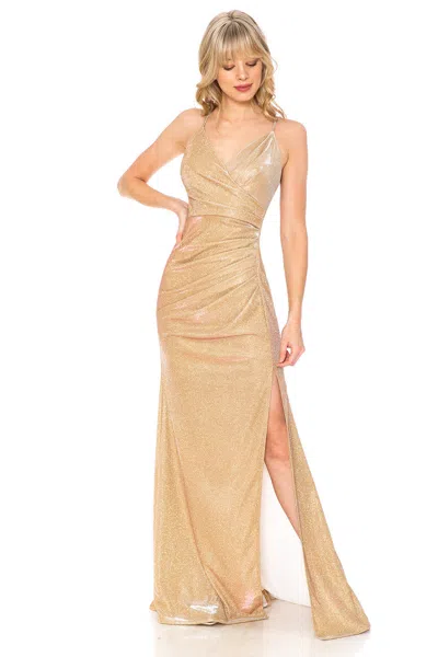 Truedames Long Glitter Prom Formal Gowns In Orange