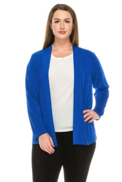 Truedames Long Sleeve Acetate Cardigan Jacket In Blue