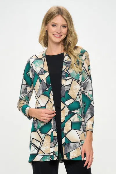 Truedames Long Sleeve Cardigan In Green