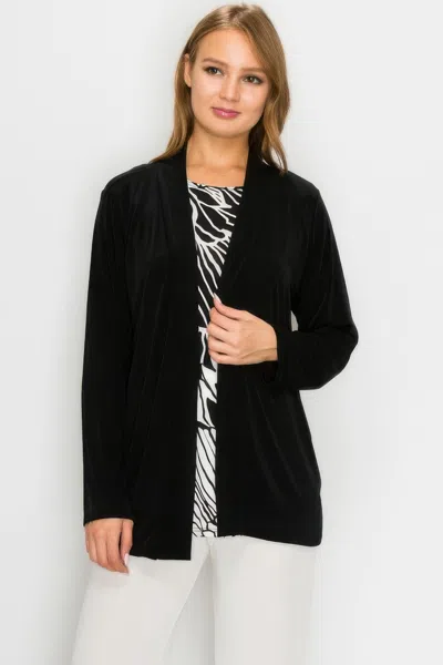 Truedames Long Sleeve Cardigan Jacket In Black