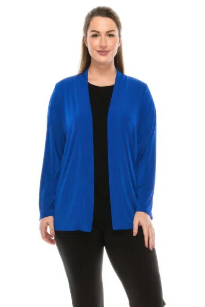 Truedames Long Sleeve Cardigan Jacket In Blue