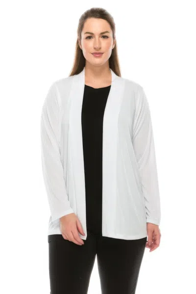Truedames Long Sleeve Cardigan Jacket In White