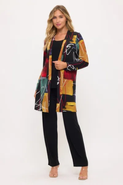 Truedames Long Sleeve Print Cardigan In Multi
