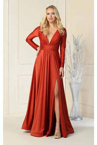 Truedames Long Sleeve Stretchy Gown In Multi