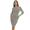 Truedames Long Sleeve Stripe Print Midi Dress In Multi