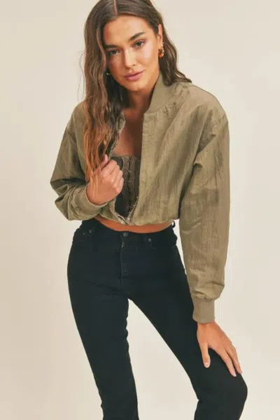 Truedames Long Sleeve Two Way Jacket In Green