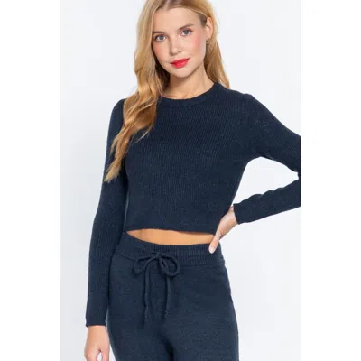 Truedames Long Slv Crew Neck Sweater Top In Multi