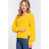 Truedames Long Slv Double V-neck Sweater In Yellow