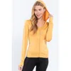 Truedames Long Slv Hoodie Workout Track Jacket In Yellow