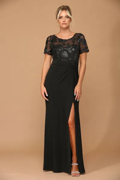 Truedames Long Stretchy Mother Of Bride Formal Dress In Black