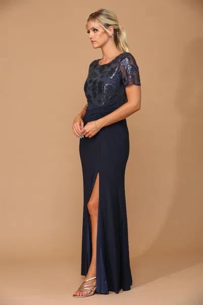 Truedames Long Stretchy Mother Of Bride Formal Dress In Blue