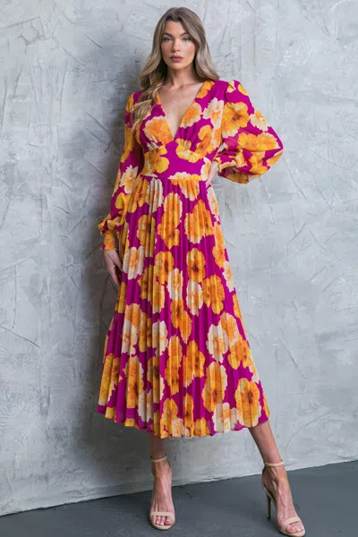 Truedames Look At Her Floral Woven Midi Dress In Multi