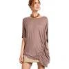 Truedames Loose Fit And Ruched Detailing Top In Brown