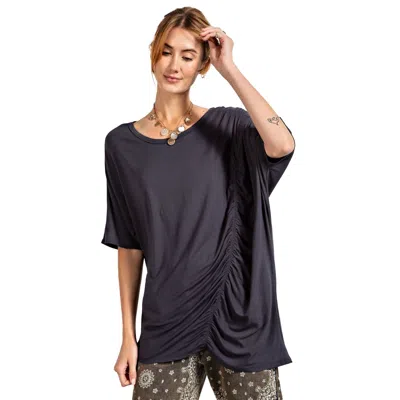 Truedames Loose Fit And Ruched Detailing Top In Gray