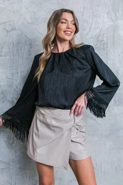 Truedames Love Every Day Woven Bodysuit In Black