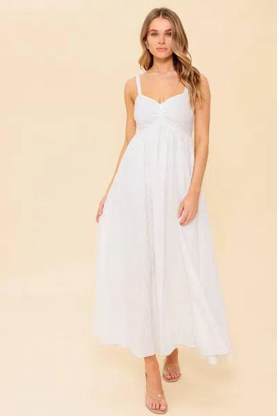 Truedames Love Of Mine Ivory Eyelet Midi Dress In White