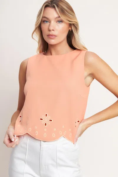 Truedames Love Peach Woven Top In Pink