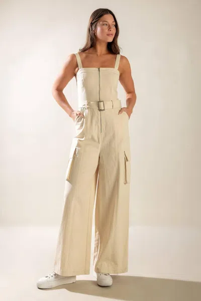 Truedames Love Somebody Woven Jumpsuit In Neutral