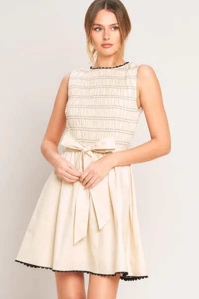 Truedames Lovely Escape Woven Mini Dress In Neutral