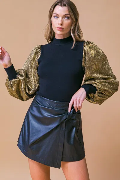 Truedames Lovely Essence Sweater Top In Black