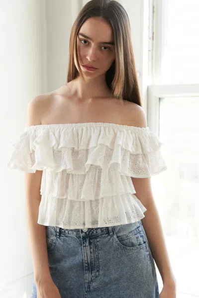 Truedames Lovely Existence Off Shoulder Top In White