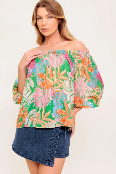 Truedames Loving Vow Green Woven Top