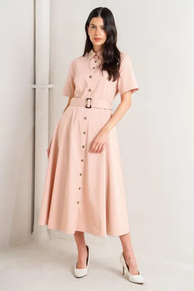 Truedames Lucky Me Woven Midi Dress In Pink