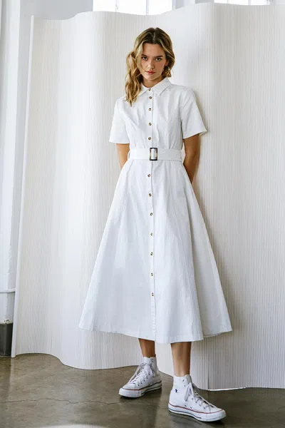 Truedames Lucky Me Woven Midi Dress In White