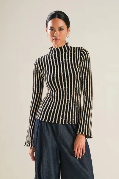 Truedames Lucky To Have You Knit Top In Black