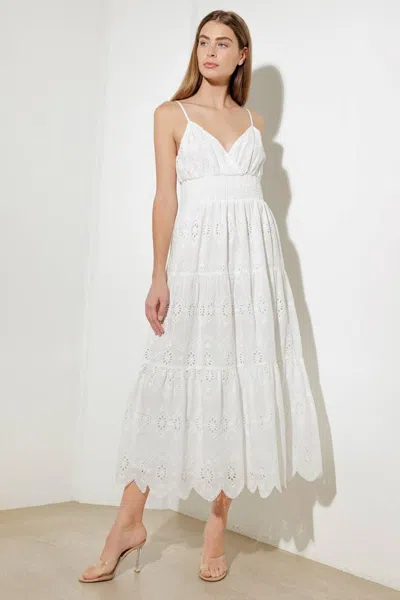 Truedames Luminous Bliss Woven Eyelet Midi Dress In White