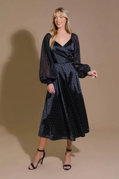 Truedames Luminous Vibes Woven Midi Dress In Black