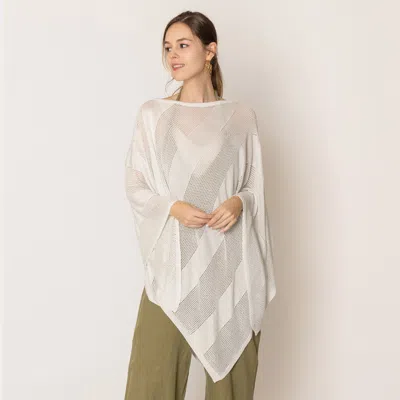 Truedames Lurex Mesh Poncho In White