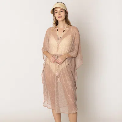 Truedames Lurex String Poncho In Beige