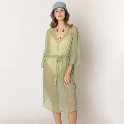 Truedames Lurex String Poncho In Green
